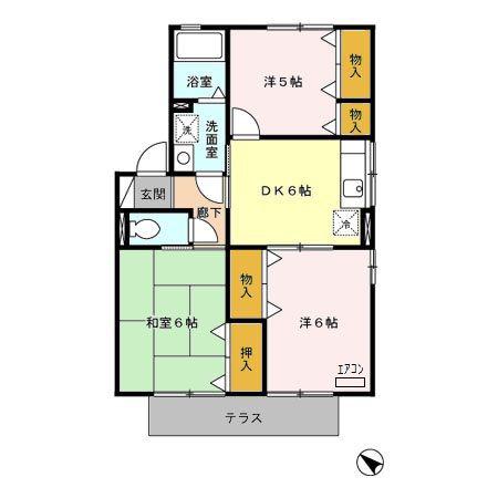 プレミール(3DK/1階)の間取り写真