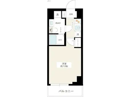 スパシエ ソリデ 横浜鶴見(1K/9階)の間取り写真