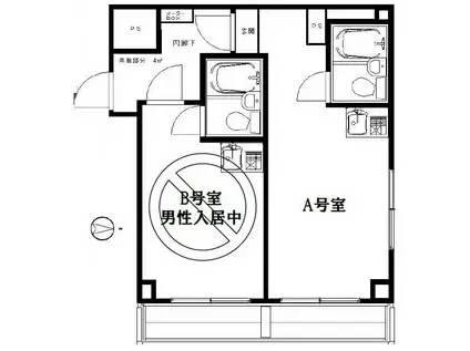 諏訪町マンション(ワンルーム/4階)の間取り写真