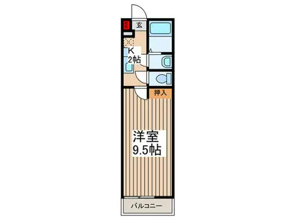 カインドネス所沢青葉台(1K/3階)の間取り写真
