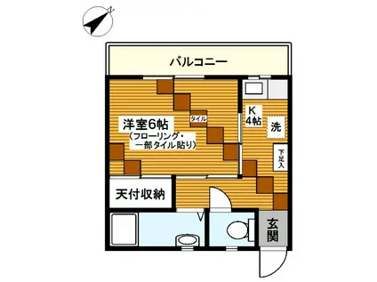 橋本ビル(1K/3階)の間取り写真