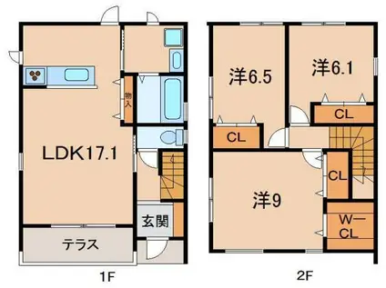 アンソレーユ平井(3LDK/1階)の間取り写真