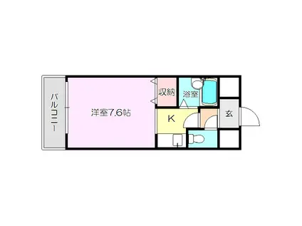 ＪＲおおさか東線 ＪＲ淡路駅 徒歩10分 7階建 築34年(1K/4階)の間取り写真