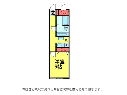 レディースコート美郷台(1K/2階)の間取り写真