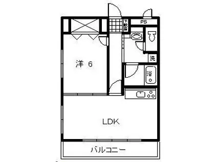 三好コーポ(1LDK/1階)の間取り写真