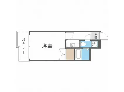 エステートモア博多グラン(1K/2階)の間取り写真