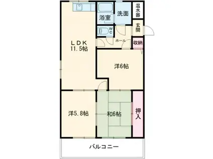 サンパレス(3LDK/1階)の間取り写真
