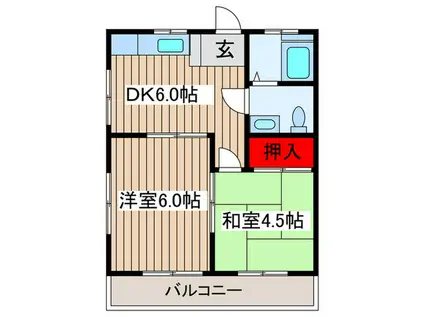コーポマ-チ(2DK/2階)の間取り写真