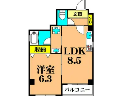 マンションオリエント(1LDK/3階)の間取り写真