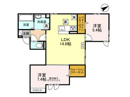 OESTE CASA(2LDK/3階)の間取り写真