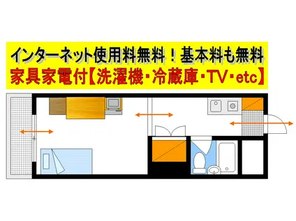エイトバレー河原町(1K/11階)の間取り写真