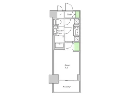 プレサンス福島ミッドエル(1K/5階)の間取り写真