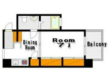 ツインクレスト(ワンルーム/5階)の間取り写真