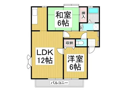 サンビレッジ林檎 B(2LDK/1階)の間取り写真