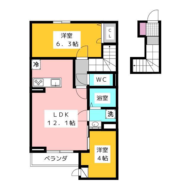 セレスティア石神井台II(2LDK/2階)の間取り写真