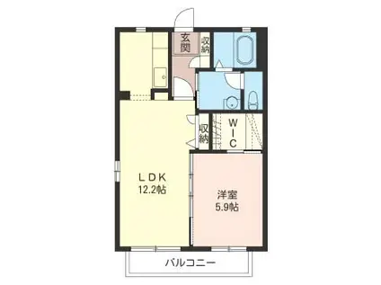 プラーサアサヒ(1LDK/2階)の間取り写真