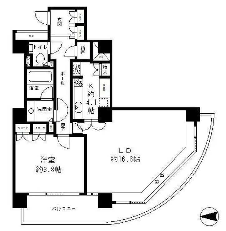 リバーポイントタワー 11階階 間取り