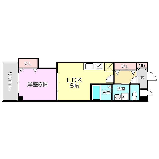 メゾンドゥミヤビ(1LDK/2階)の間取り写真