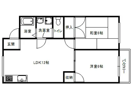 桜ヶ丘パークハイツ(2LDK/2階)の間取り写真