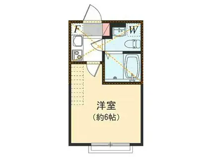 アザーレ・パッシオ生田8(1K/2階)の間取り写真