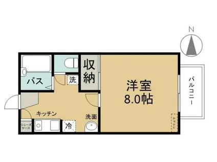 ヴィレッジKII(1K/1階)の間取り写真