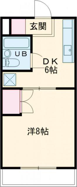 サンルミエール(1DK/2階)の間取り写真