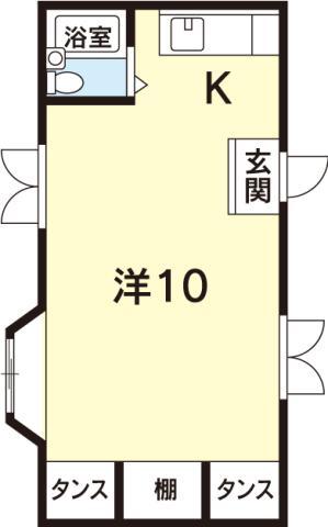 ハイツ村上(ワンルーム/2階)の間取り写真