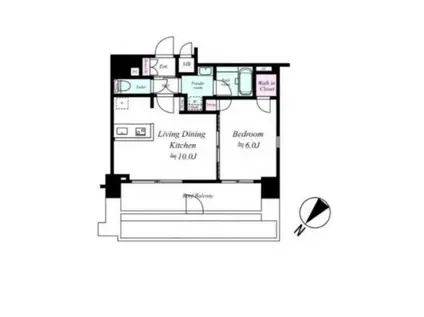 レグゼアゼスト赤羽(1LDK/7階)の間取り写真