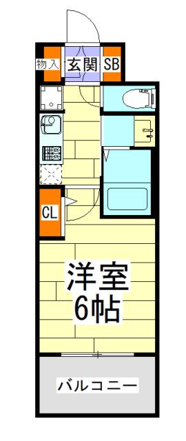 エステムコート中之島GATEII(1K/4階)の間取り写真