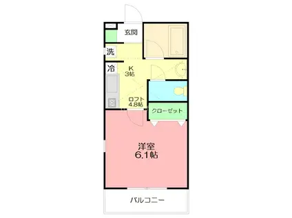 CASA MILA(1K/2階)の間取り写真