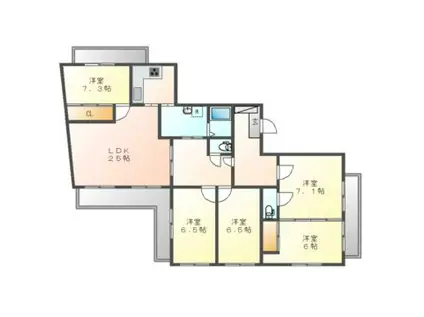 ウィン大須 旧シティハイツ渡辺(5LDK/2階)の間取り写真