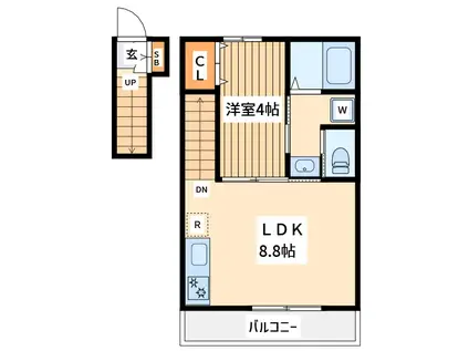 CASA SIMPATIA 小金井(1LDK/2階)の間取り写真