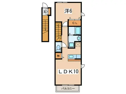 サンロードII(1LDK/2階)の間取り写真