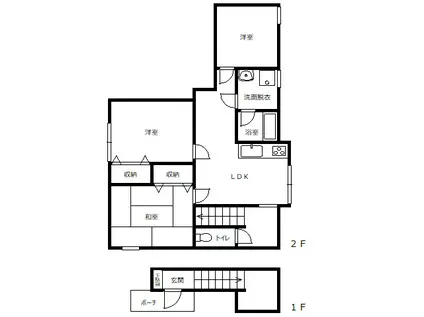 工藤アパート(3LDK/2階)の間取り写真