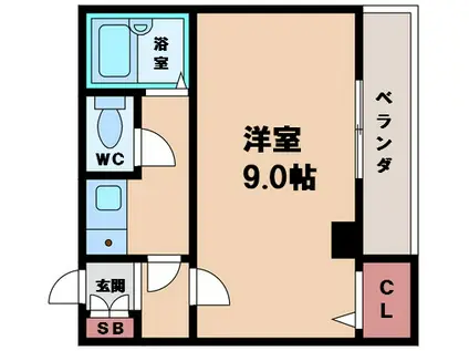 フレグランス阿倍野(1K/2階)の間取り写真