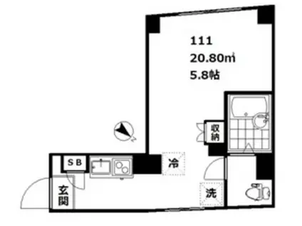 アイディ品川III(ワンルーム/1階)の間取り写真