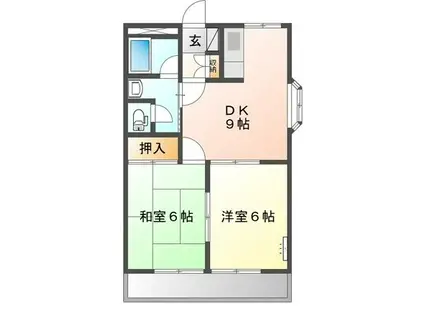 コーポイマージュA棟(2LDK/2階)の間取り写真