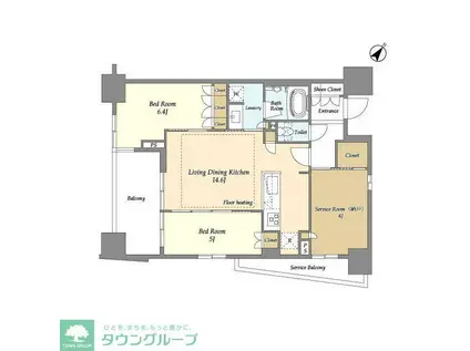 横須賀中央レジデンス(2SLDK/8階)の間取り写真