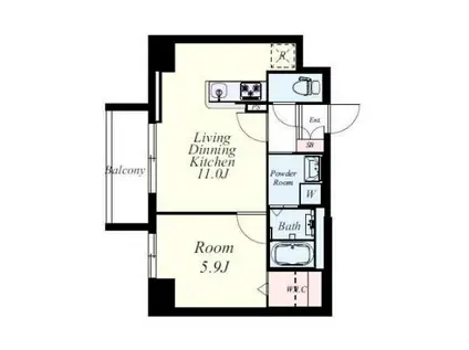 GOTOビルディング(1LDK/7階)の間取り写真