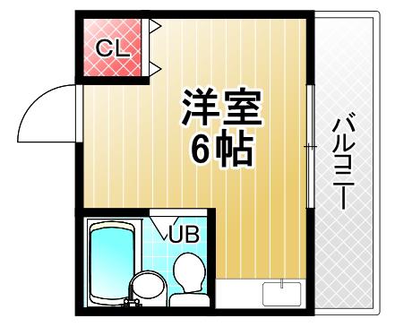 サンハイツ近大前(1K/2階)の間取り写真