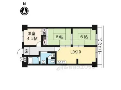 足立ハイツ竹田(3LDK/7階)の間取り写真