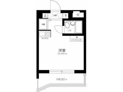ミリオンコート池上(ワンルーム/2階)の間取り写真