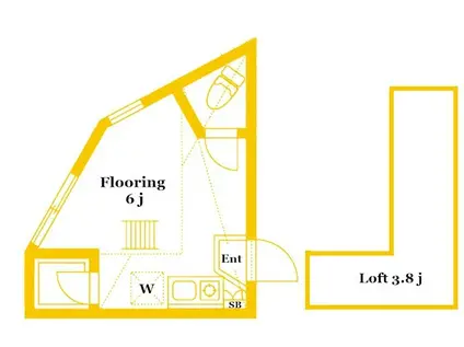 ミラベル横浜(ワンルーム/2階)の間取り写真