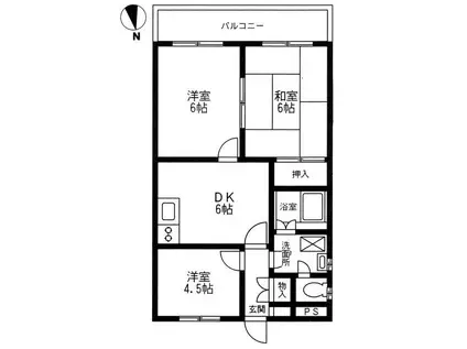 伊沢コーポ(3DK/2階)の間取り写真