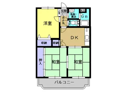 ドリームメゾン(3DK/2階)の間取り写真