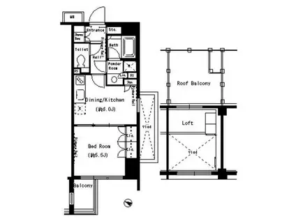 パークアクシス目黒本町(1DK/5階)の間取り写真