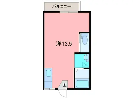 ジュレット(ワンルーム/1階)の間取り写真