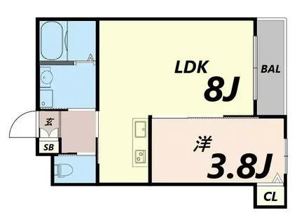 ROBOT HOME 大庄西町(1LDK/2階)の間取り写真