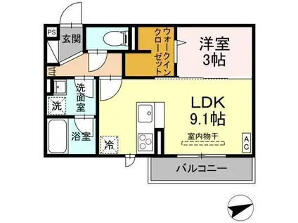 サントピア新涯II(1LDK/1階)の間取り写真