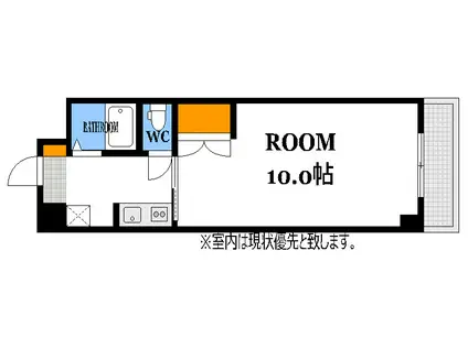 マンション雄創(1K/9階)の間取り写真